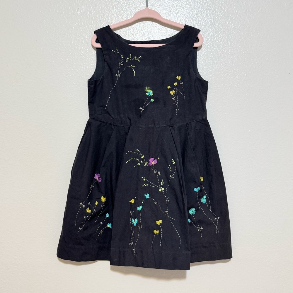 Bonpoint dress flower embroidered dress 6A